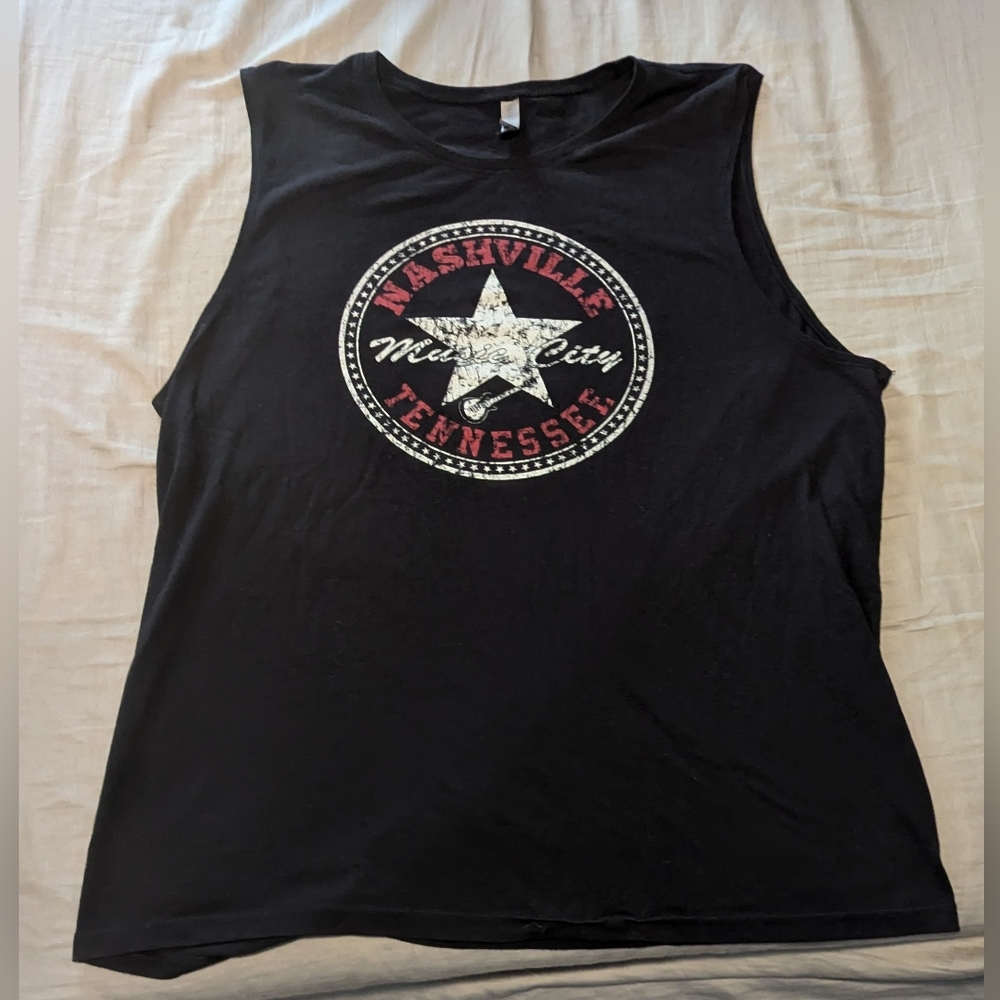 Mens Nashville Tennessee Music City cut off tank
